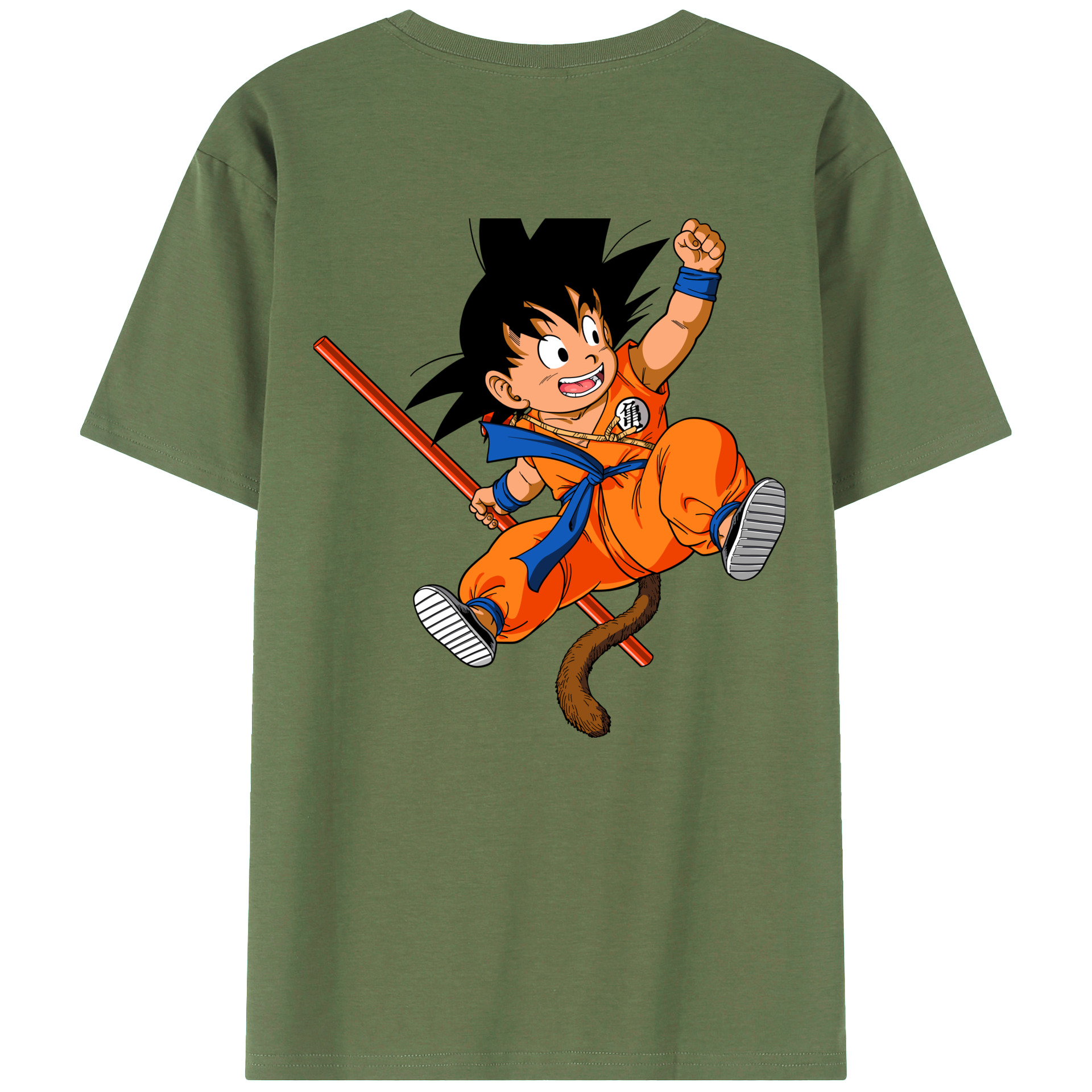 （画像用） ドラゴンボール 孫悟空（そん ごくう）Son Goku カカロット DRAGON BALL Kakarotto 綿100％ メンズ半袖Tシャツ（バックプリント） 通気性
